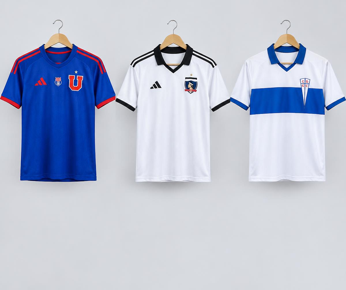 Camisetas representativas de Universidad de Chile, Colo-Colo y Universidad Católica